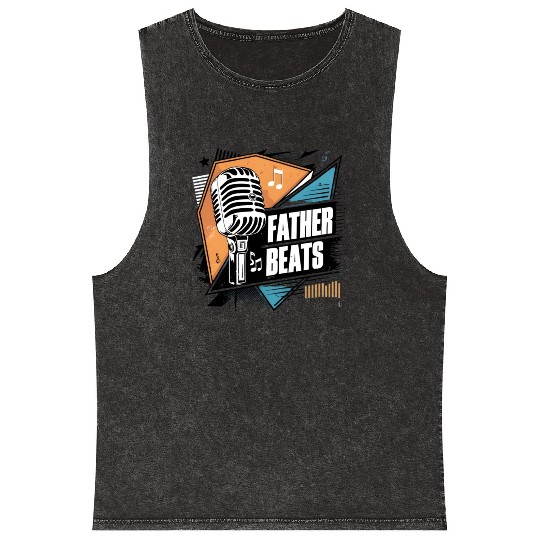 Father beats old school vybz and finish for father Mineral Wash Tank Tops