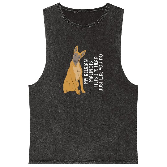 Funny Belgian Malinois Dog Breed Mineral Wash Tank Tops