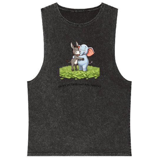 Funny Republican Party Elephant Democratic Donkey Mineral Wash Tank Tops