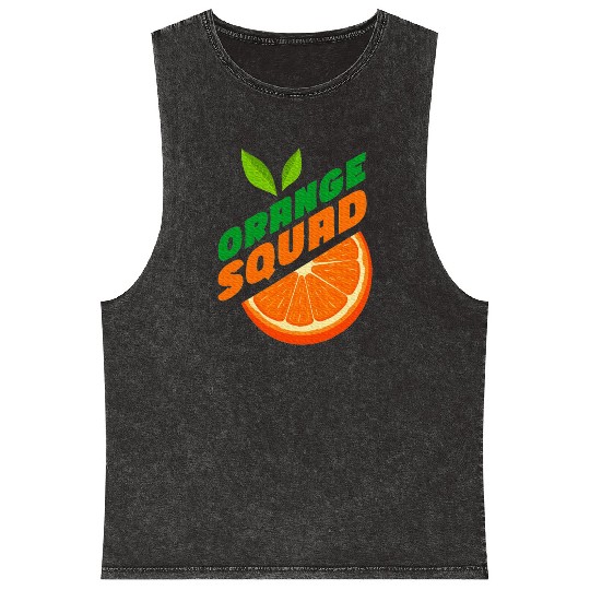 Orange Citrus Fruit Orange Lover Orange Squad Mineral Wash Tank Tops