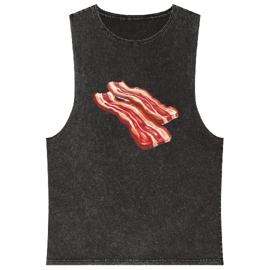 Delicious Bacon Strips Illustration Mineral Wash Tank Tops