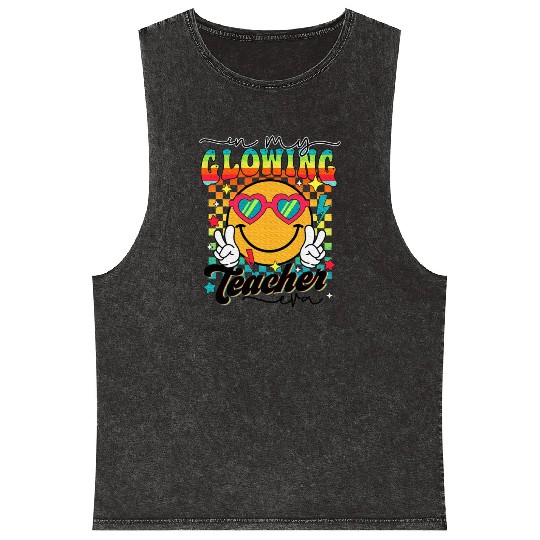Last Day of School Teacher In My Glowing Teacher Mineral Wash Tank Tops