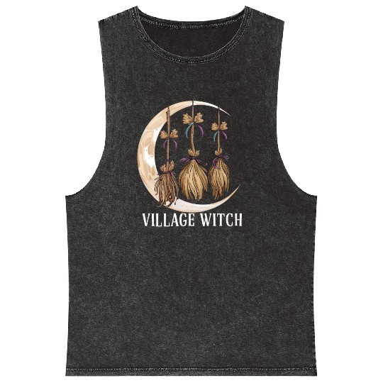 Village Witch Gothic Occult Wicca Pagan Nature Mineral Wash Tank Tops