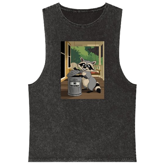 Racoon Trash Panda Metal Trash Can No Vacancy Mineral Wash Tank Tops