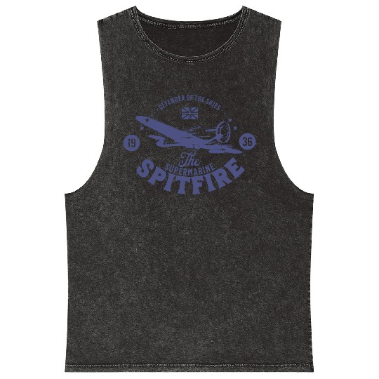 Spitfire - Defender of The Skies | WW2 Plane Mineral Wash Tank Tops