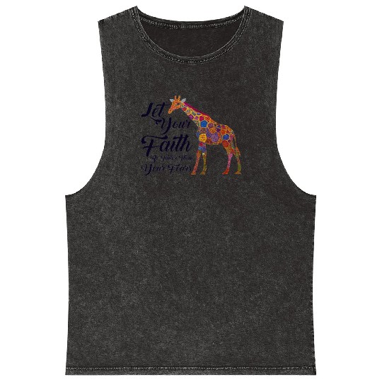 Giraffe Lover Christian Faith Bible Verse Mineral Wash Tank Tops