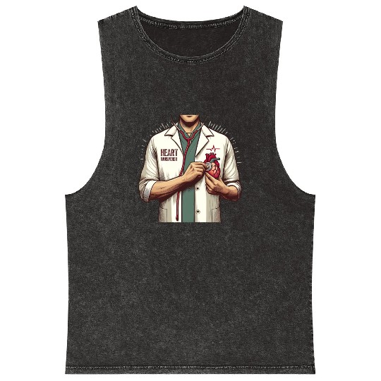 Cardiac Nurse Heart Whisperer Design Mineral Wash Tank Tops