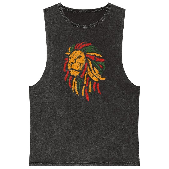 Celebrate Juneteenth Lion African American Freedom Mineral Wash Tank Tops