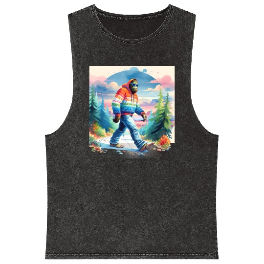 Bฺigfoot Wilderness Wanderer: Retro Ramble Mineral Wash Tank Tops