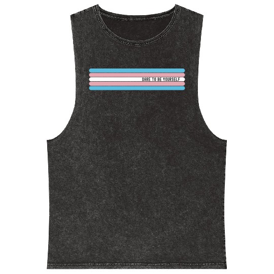 Dare to be Yourself - Support Transgender LGBT Mineral Wash Tank Tops