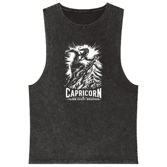 Capricorn Climb every mountain Mineral Wash Tank Tops