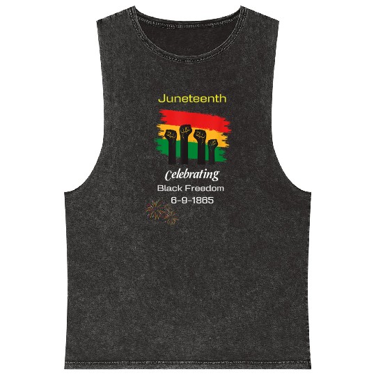Juneteenth celebrating black freedom history Mineral Wash Tank Tops