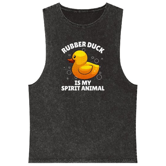 Rubber Duck Art Rubber Ducky Duck Lover Mineral Wash Tank Tops
