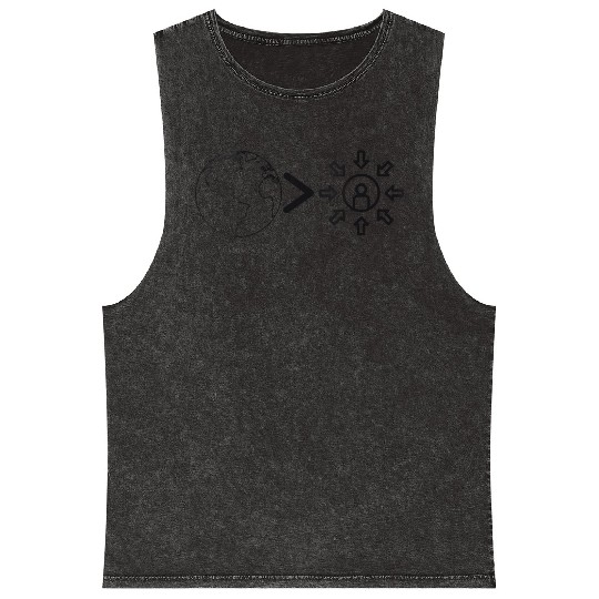 Womens Eco Ego V Neck Mineral Wash Tank Tops