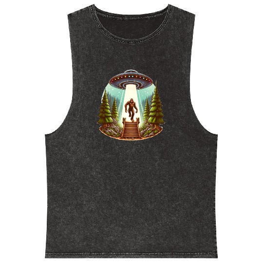 Bigfoot and the UFO Mineral Wash Tank Tops