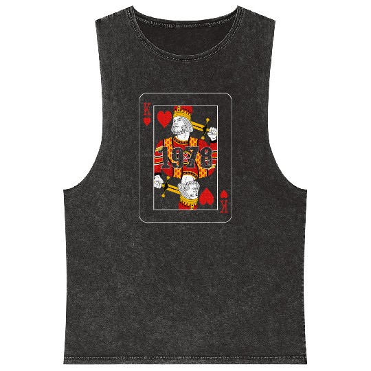 King Cards Poker 1978 Year Old Limited Birthday Mineral Wash Tank Tops