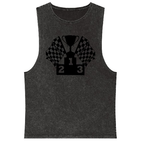 Car race cup flag podium Mineral Wash Tank Tops