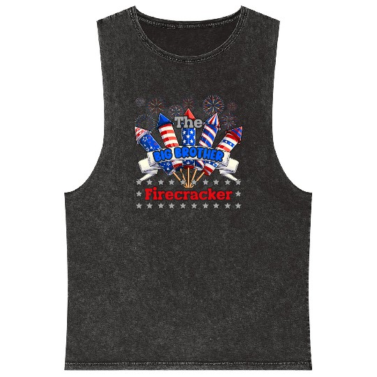 Big Brother Funny Firecracker 4th Of July Firework Mineral Wash Tank Tops