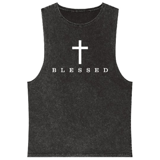 Blessed Christian Classic Religious Premium Mineral Wash Tank Tops