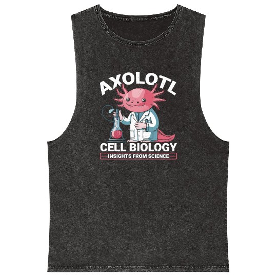 Axolotl Science Teacher Mexican Salamander Mineral Wash Tank Tops