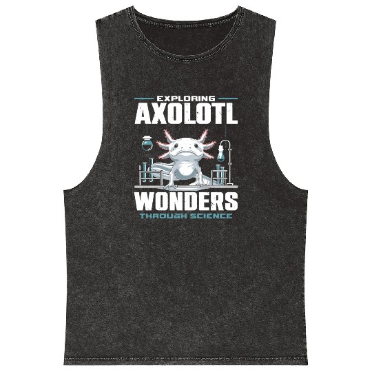 Axolotl Science Teacher Mexican Salamander Mineral Wash Tank Tops