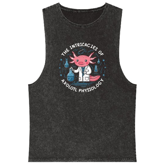 Axolotl Science Teacher Mexican Salamander Mineral Wash Tank Tops