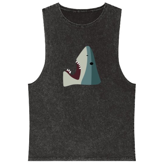 Shark Stepping On A Brick Toy Funny Internet Meme Mineral Wash Tank Tops