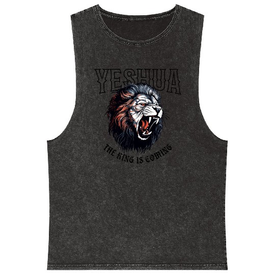 Yeshua Lion King Mineral Wash Tank Tops