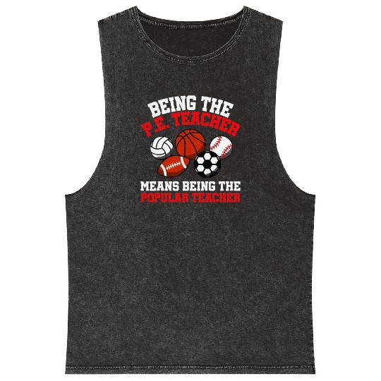 PE Teacher Physical Education Teacher Mineral Wash Tank Tops