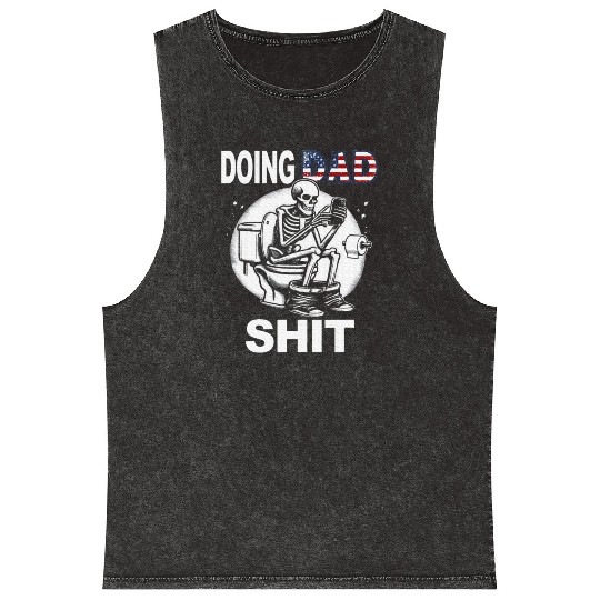 Doing Hot Dad Shit US Vintage Skeleton Mineral Wash Tank Tops