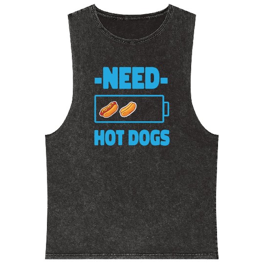 Hot Dog Adult Battery Need Hot Mineral Wash Tank Tops