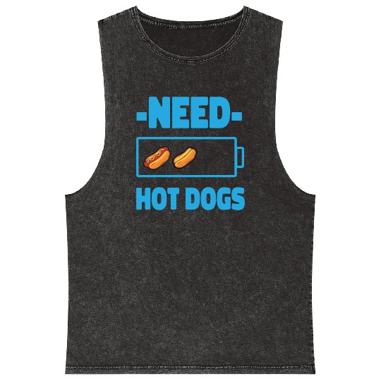 Hot Dog Adult Battery Need Hot Mineral Wash Tank Tops