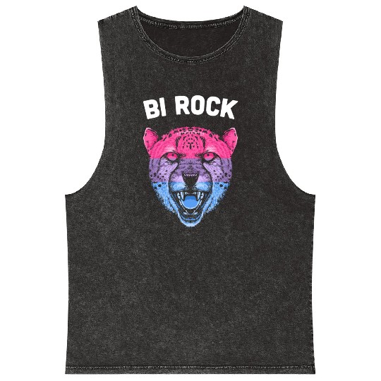 Bi Rock Bisexual LGBTQ Bi Pride LGBT Lesbian Gay Mineral Wash Tank Tops