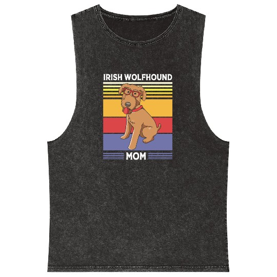 Mothers Day Dog With Sunglasses Irish Wolfhound Mineral Wash Tank Tops