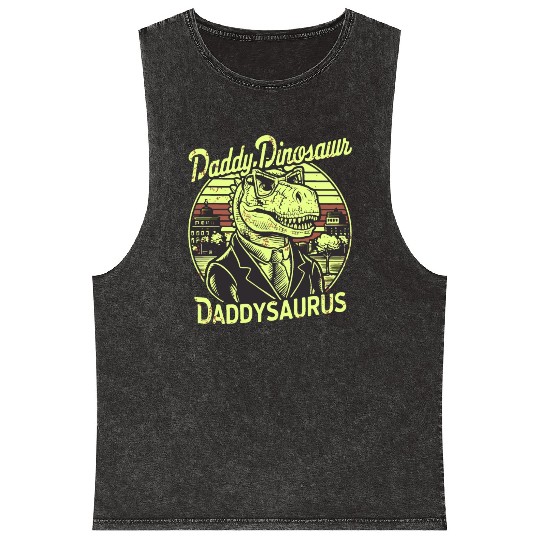 Daddy Dinosaur Daddysauru Supernatural Mineral Wash Tank Tops