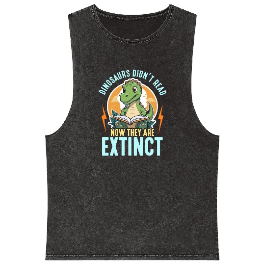 Literature Teacher Dinosaurs Didn't Read Librarian Mineral Wash Tank Tops