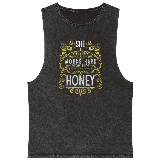 Bee Nature Flower Meadow Beekeeper Mineral Wash Tank Tops
