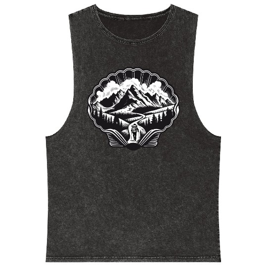 Pilgrim motif for the Way of St. James Mineral Wash Tank Tops