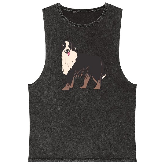 Border Collie Mineral Wash Tank Tops