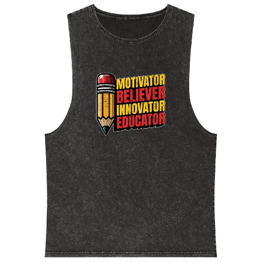 Literature Teacher Motivator Believer Bookworm Mineral Wash Tank Tops