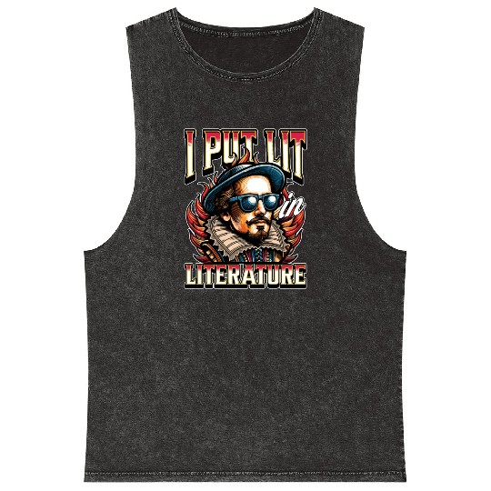 Literature Teacher I Put Lit In Literature Bookish Mineral Wash Tank Tops