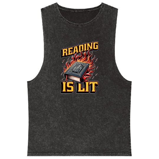 Literature Teacher Reading Is Lit Educator Bookish Mineral Wash Tank Tops