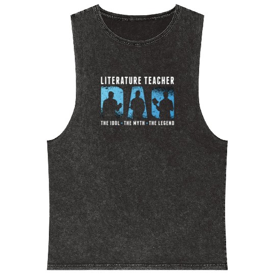 Literature Teacher Dad The Idol The Myth Bookworm Mineral Wash Tank Tops
