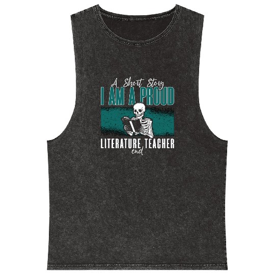 Literature Teacher A Short Story I Am A Librarian Mineral Wash Tank Tops