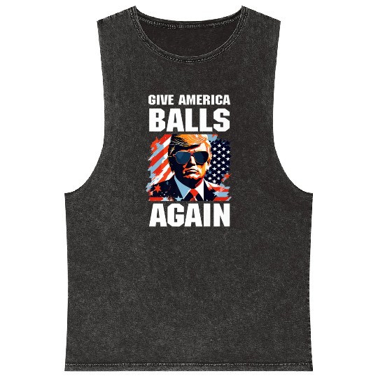 America Trump 2024 Patriotic Republican Mineral Wash Tank Tops
