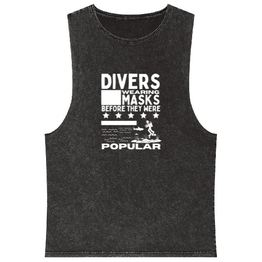 Scuba Diving Mask Pun Funny Scuba Diver Mineral Wash Tank Tops