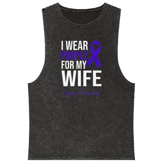 I Wear Purple For My Wife Lupus Warrior Lupus Mineral Wash Tank Tops