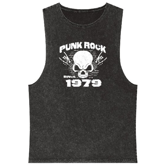 Punk Rock Since 1979 - Skull Rock Hands 45th Mineral Wash Tank Tops