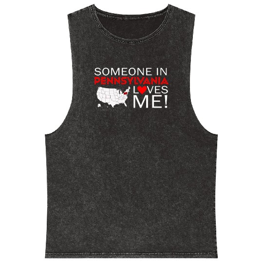 Someone In Pennsylvania Loves Me Mineral Wash Tank Tops