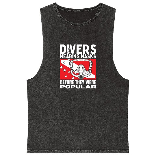 Scuba Diving Mask Pun Funny Scuba Diver Mineral Wash Tank Tops